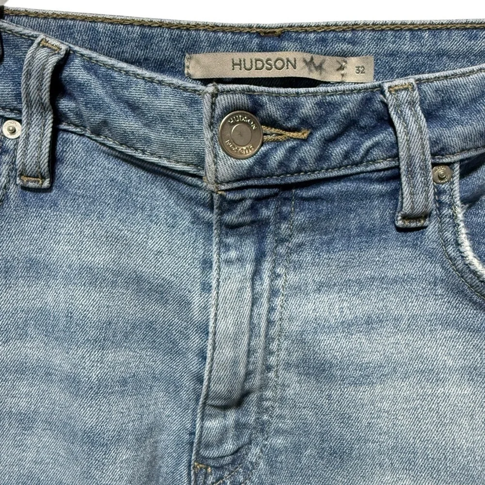 Hudson Collin Mid Rise Skinny Flap Pocket Jeans Size 32 Light Wash Denim Stretch - Picture 6 of 13